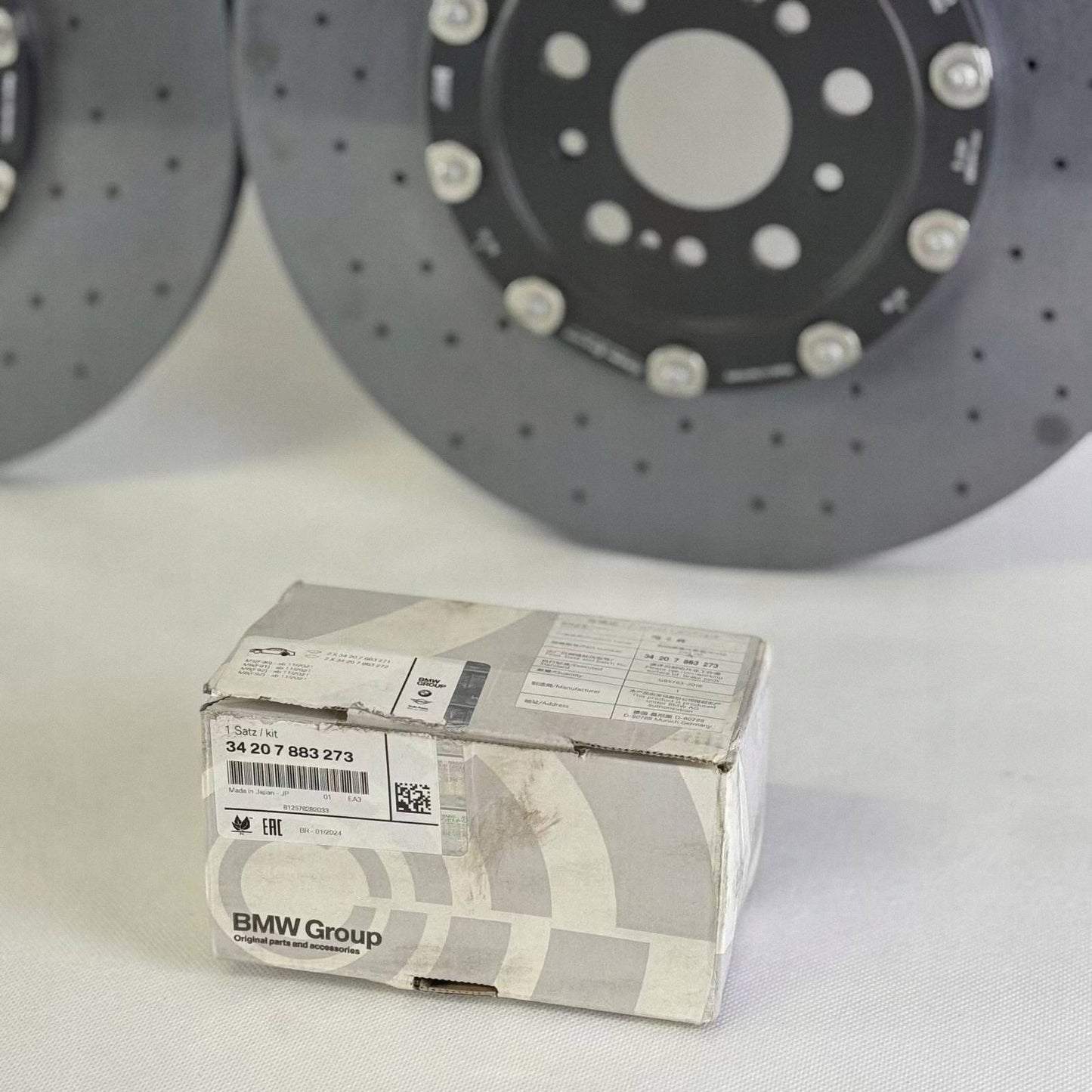 Tarcze Ceramiczne Tylne BMW G80 M3 380x28 Brembo Klocki Hamulcowe Komplet 809373903