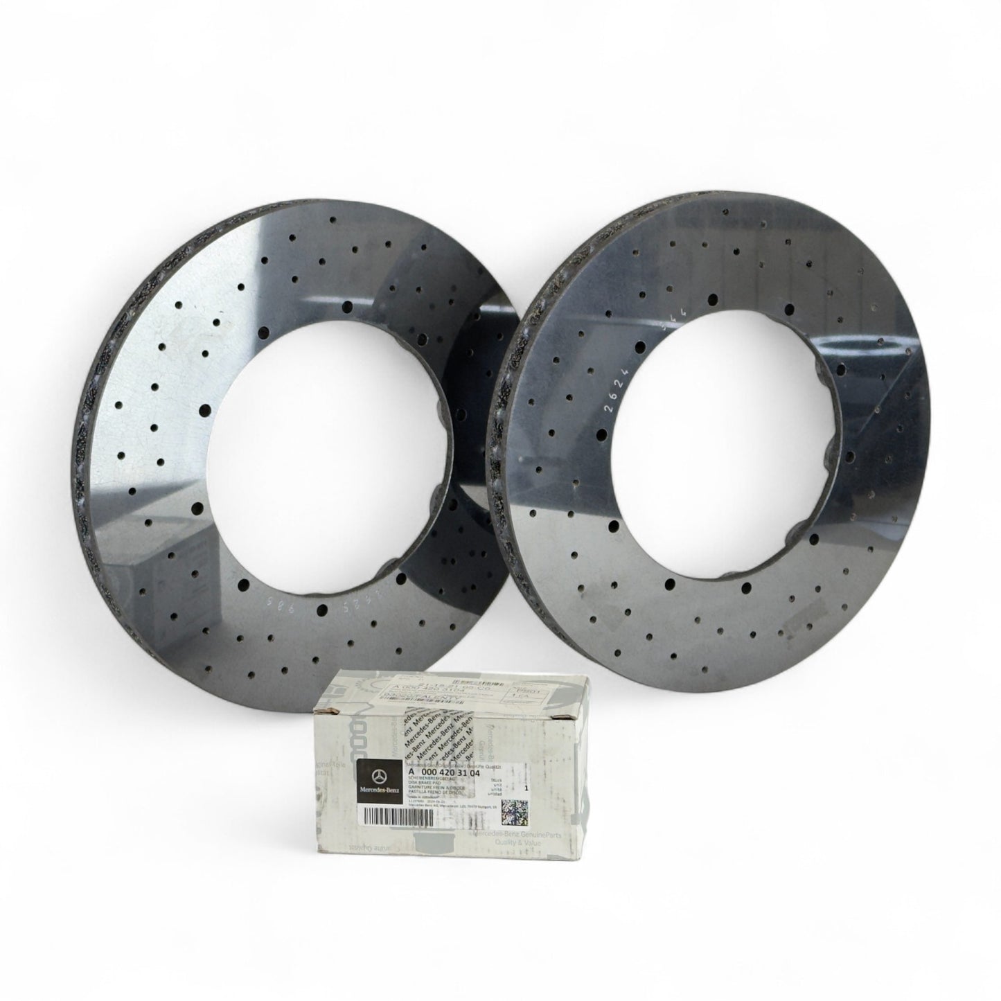 Fabrycznie nowe rotory ceramiczne Brembo + klocki Mercedes AMG A2314230612